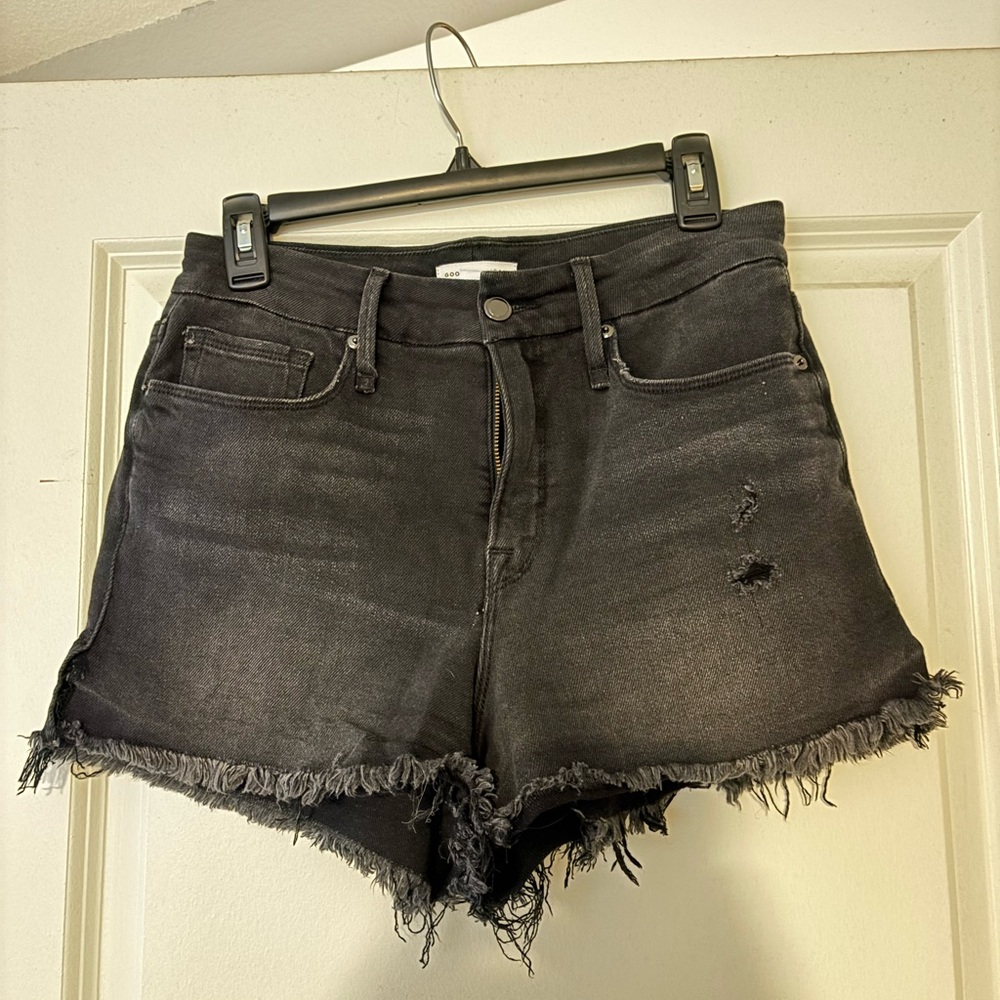 Good America Black Denim Shorts